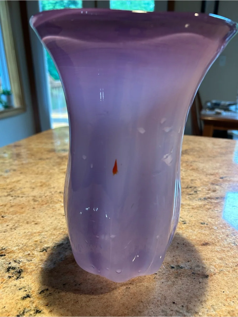 Blenko Handblown Glass Vase Ombre Lavender Lilac  9.5”x6”W 3lbs Flawless